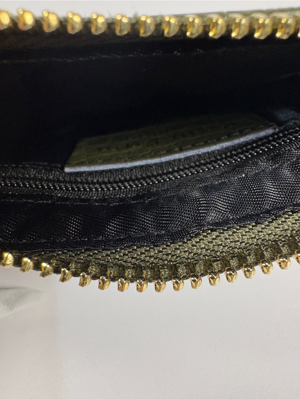 Pom Pom London Chelsea Coin Purse Olive Green Croc Leather NWT Minimalist Travel - Picture 7 of 12
